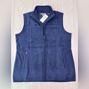 Style & Co. Women's Navy Fleece Vest - Full Zip